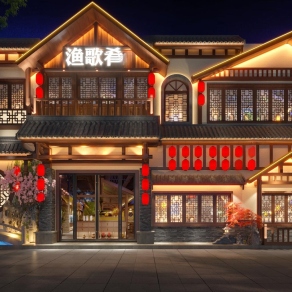 中式门头门面3D模型下载